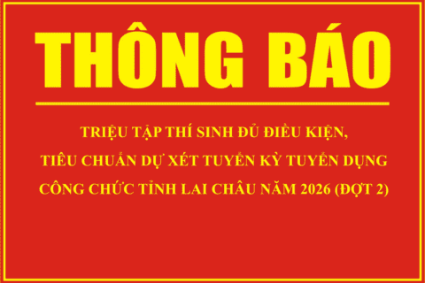 Thông báo Triệu tập thí sinh đủ điều kiện, tiêu chuẩn dự xét tuyển kỳ tuyển dụng công chức VV88VV nhà cái World Cup 2026 năm 2026 (đợt 2)