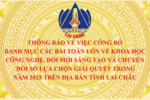 Thông báo về việc công bố danh mục các bài toán lớn về khoa học VV88bet nổ hũ, đổi mới sáng tạo và chuyển đổi số lựa chọn giải quyết trong năm 2025 trên địa bàn VV88VV nhà cái World Cup 2026